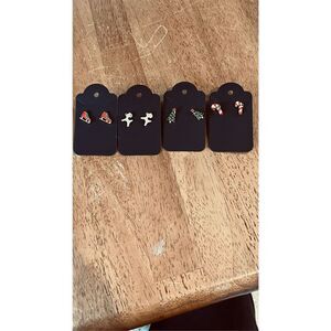 Rudolph, Ice Skates, Candy Canes, Christmas Trees 4 pair of post christmas earin